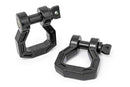 D-Ring - Forged, Pair, Black