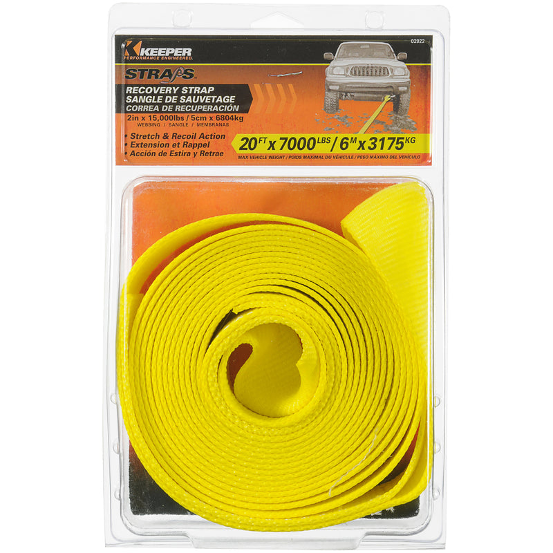 Keeper Recovery Tow Strap: 20' X 2" 15,000 Lb.