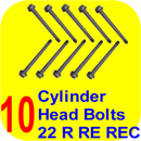 10 Cylinder Head Bolts Toyota Pickup Truck 4Runner 22R