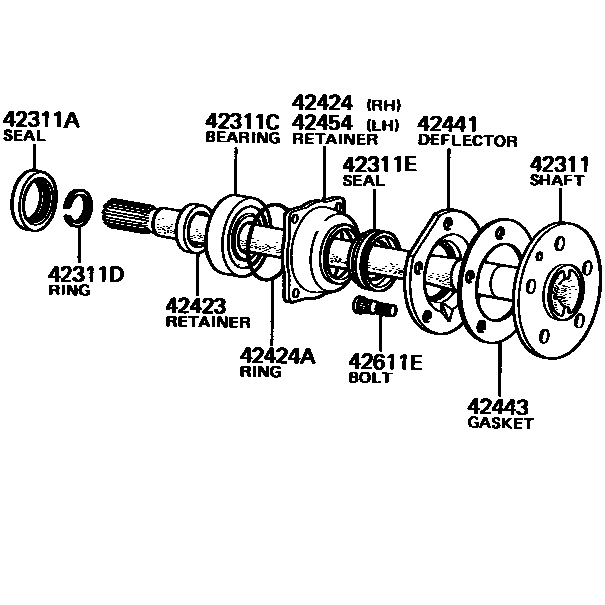 Inner Rear Wheel Seal Toyota Pickup 4Runner Tacoma T100