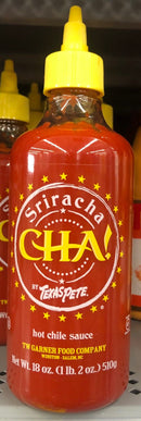 Texas Pete Sriracha CHA! Hot Sauce Pepper Hot Dogs Hamburgers Soup Eggs