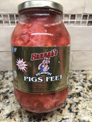 Hannah's Pickled Pig's Feet Jar Meat Snack Hot like Sausage Wieners 1/2 Quart