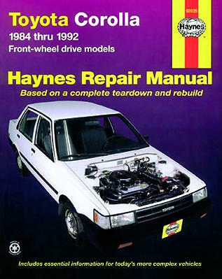 Repair Manual Book Toyota Corolla 84-92 Owners FWD 4AFE
