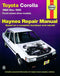 Repair Manual Book Toyota Corolla 84-92 Owners FWD 4AFE