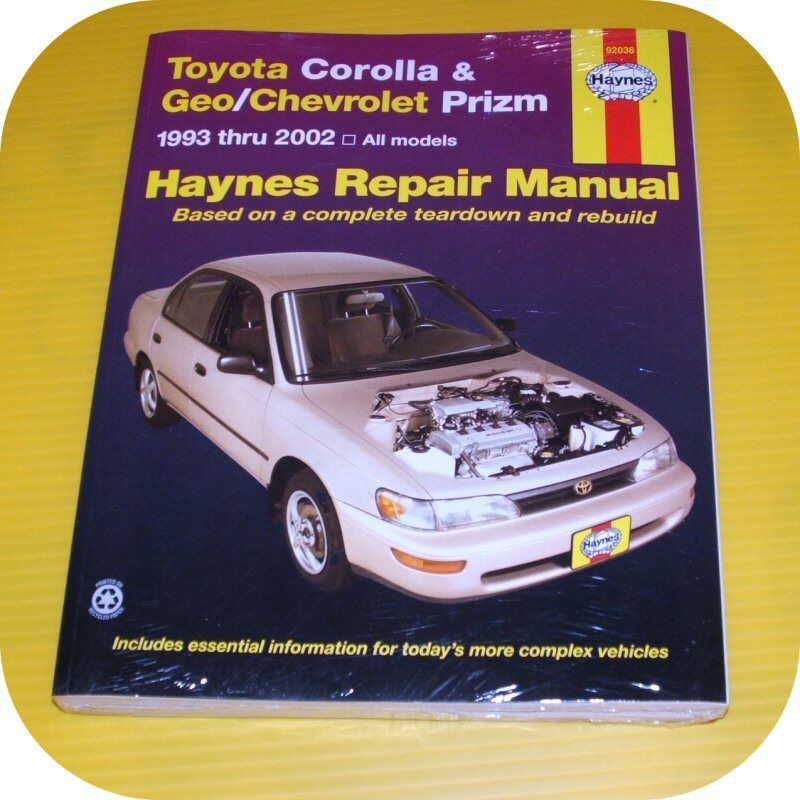 Repair Manual Book Toyota Corolla Geo Prizm 93-02 Owner
