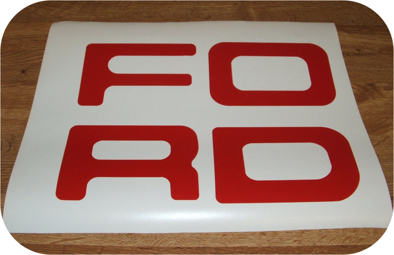 RED 87-93 Ford Pickup Truck Fleetside Bronco Tailgate Vinyl Letters Decal Rear