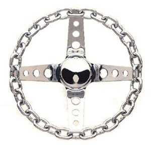 Grant 4 Spoke Chrome Chain Link Steering Wheel