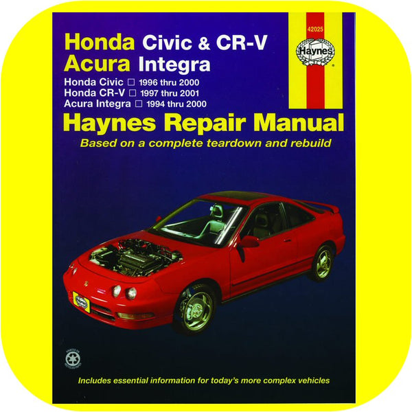 Repair Manual Book Acura Integra Honda Civic CRV CR-V