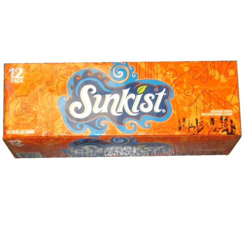 12 pack of Sunkist Orange Soft Drink Soda Citrus Pop