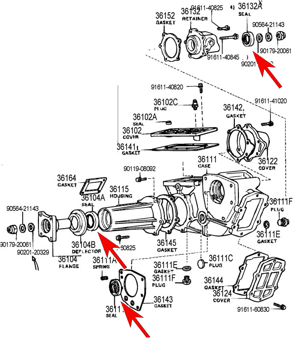 Transfer Case Seal Kit for Toyota Land Cruiser FJ40 FJ45 FJ55 e-80