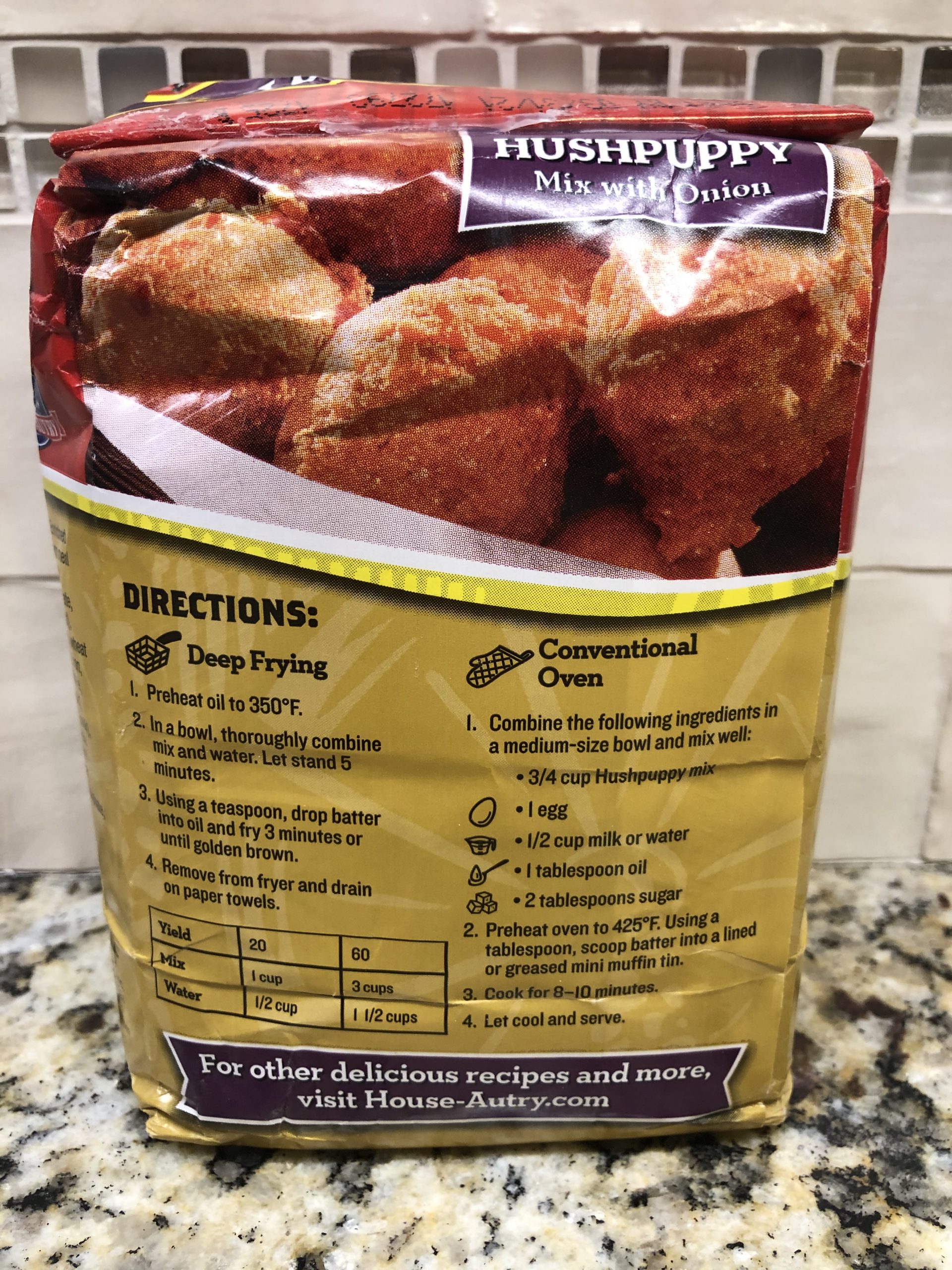 3 BAGS House Autry Hush Puppy with Onion Mix Batter Fry Flour 2 Lbs ...