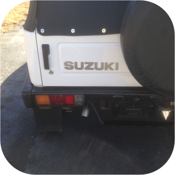 Silver Suzuki Samurai Tailgate Sticker Decal 87-95 Emblem Door Top