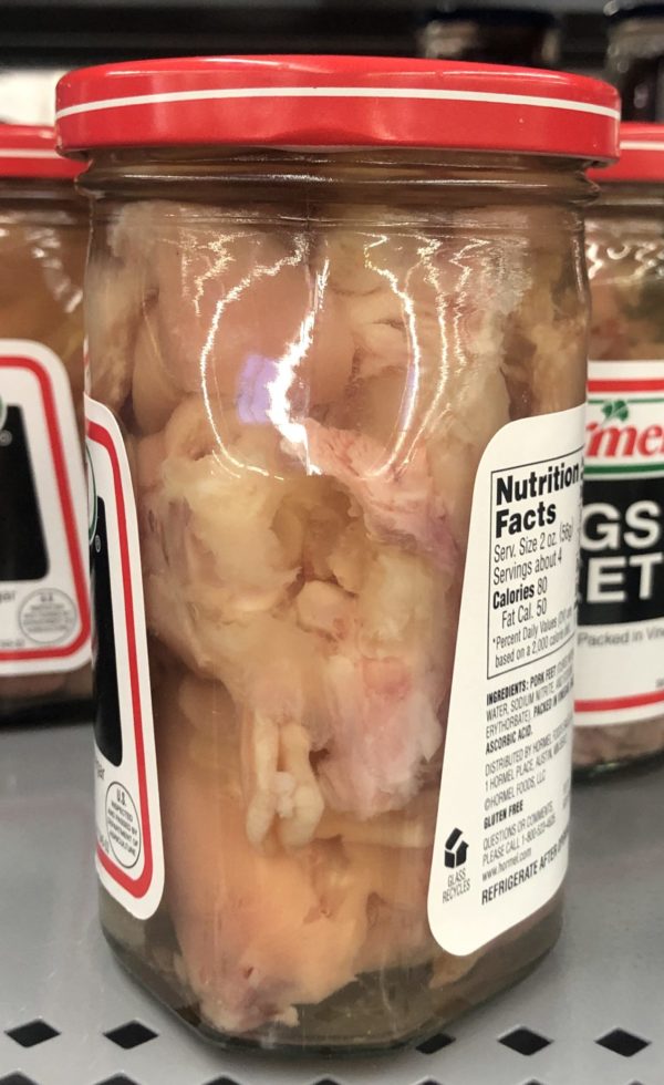 Hormel Pickled Jarred Pigs Feet Semi Boneless in Vinegar 9 Oz Meat