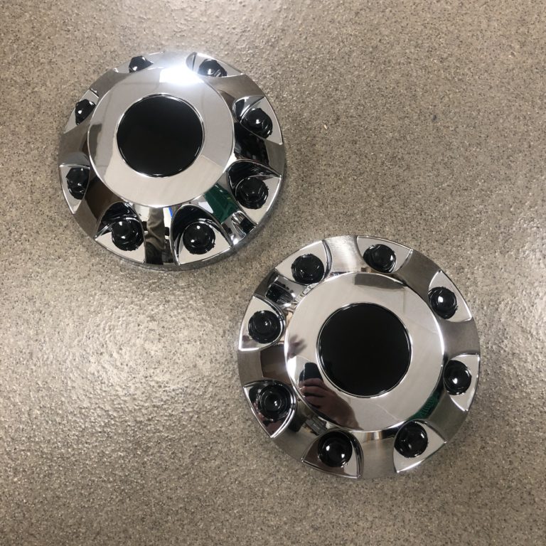 Pair of GMC SIERRA 3500 Dually 8 LUG CHROME WHEEL HUB CENTER CAPS NEW ...