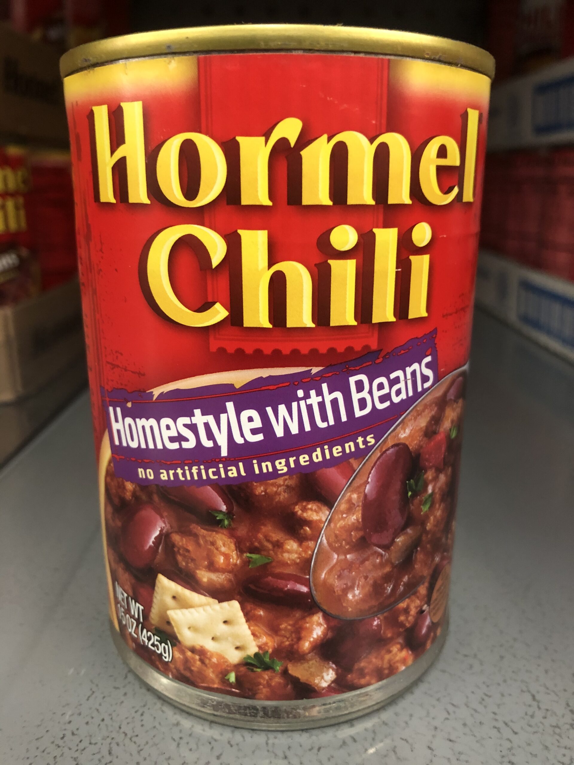 Hormel Homestyle Chili With Beans 15 oz Can Hamburger Sauce Hot Dog