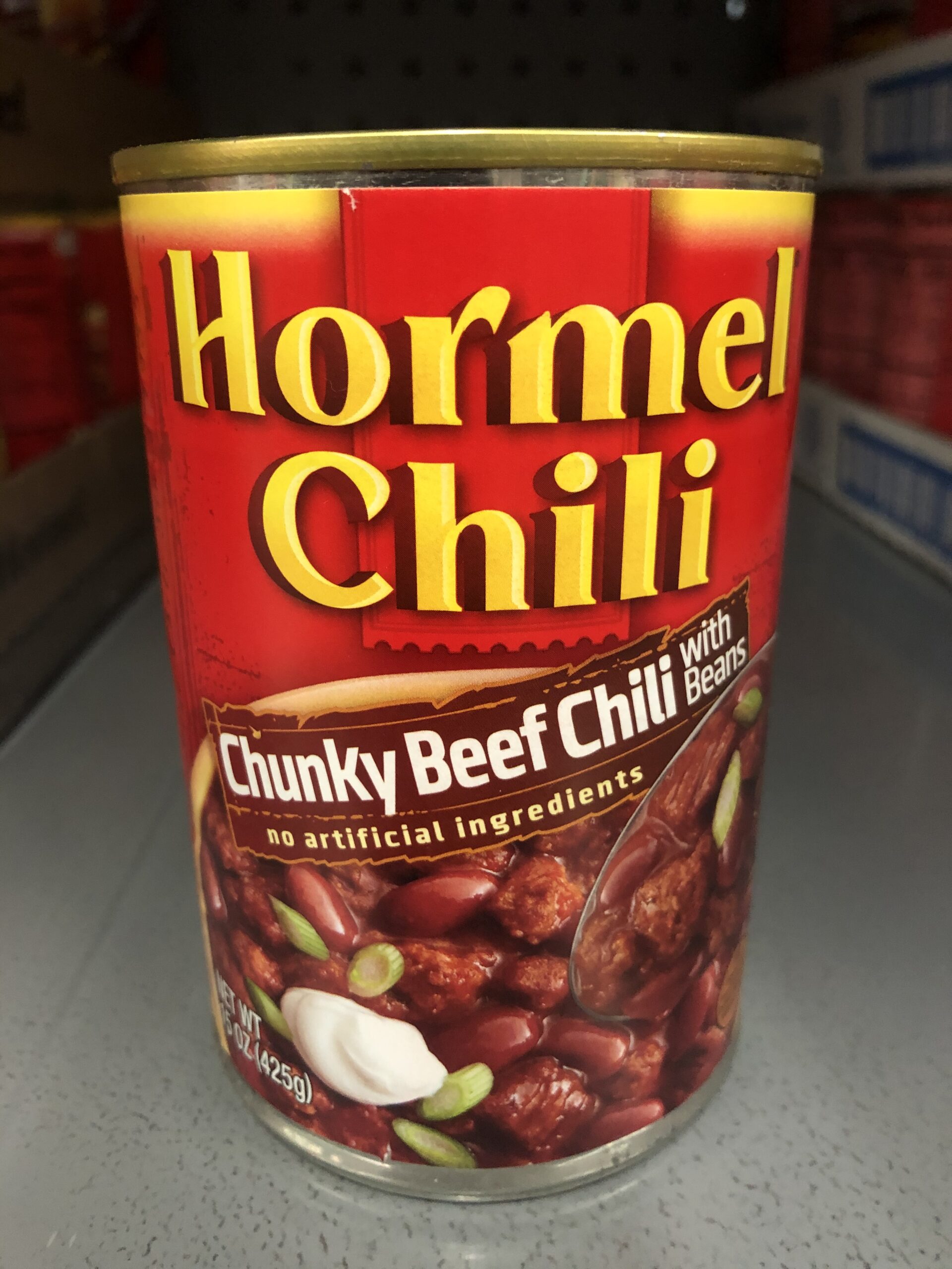 Hormel Chili Chunky Beef with Beans 15 oz Hamburger Sauce Hot Dog