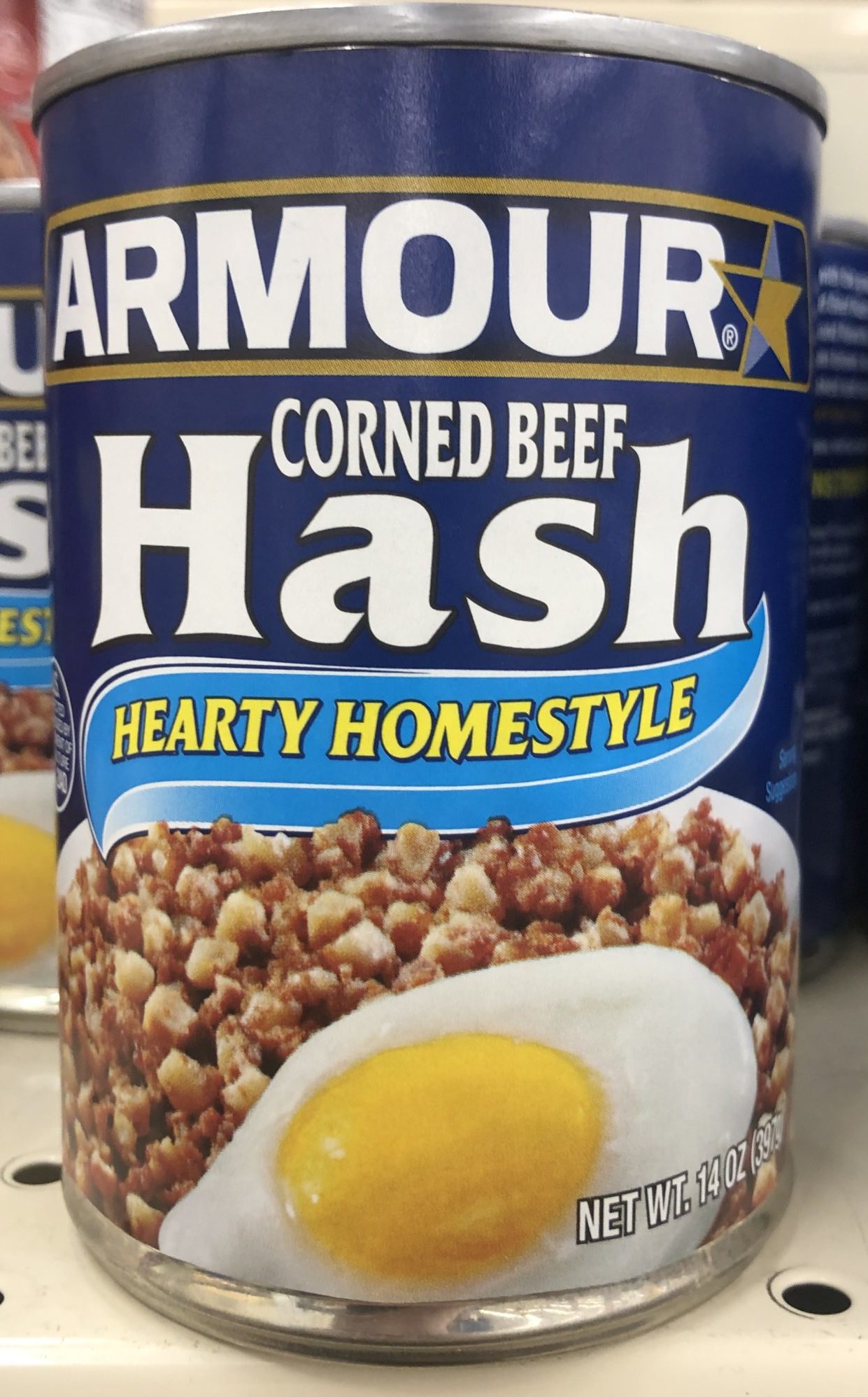 Armour Hearty Homestyle Corned Beef Hash Sandwich Meat 14oz Can Stew