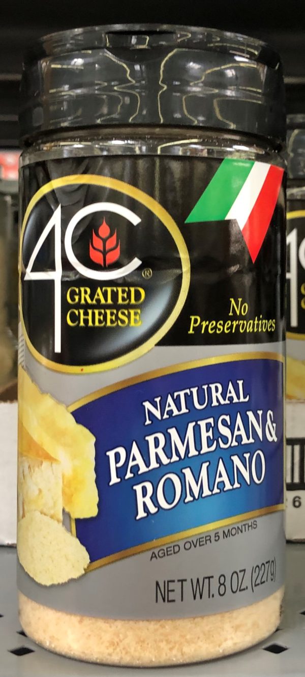 4C Imported Parmesan Romano Grated Cheese 8 oz. Jar Spaghetti Alfredo ...