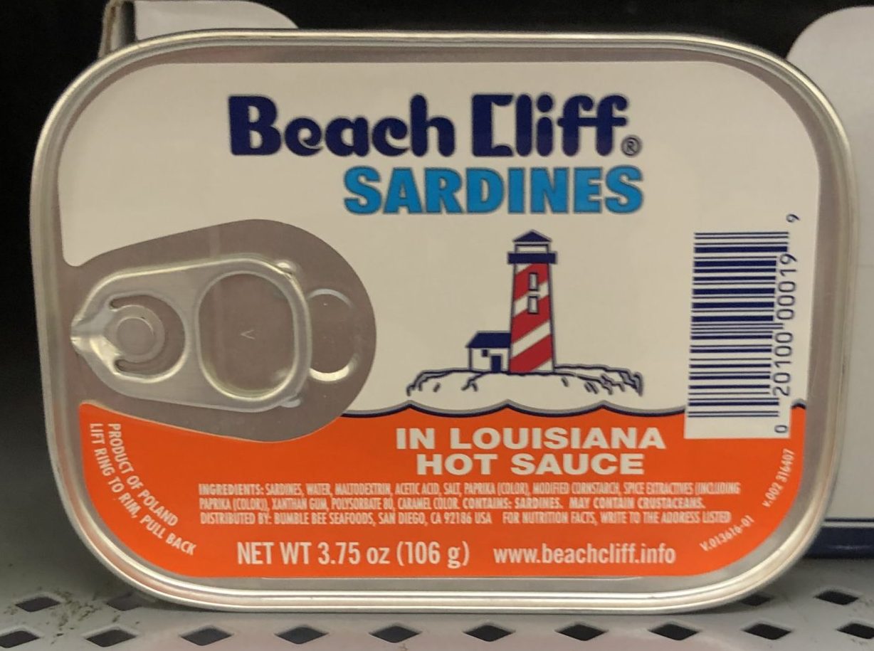 Beach Cliff Sardines in Louisiana Hot Sauce Wild Caught 3.75 Oz can Fish