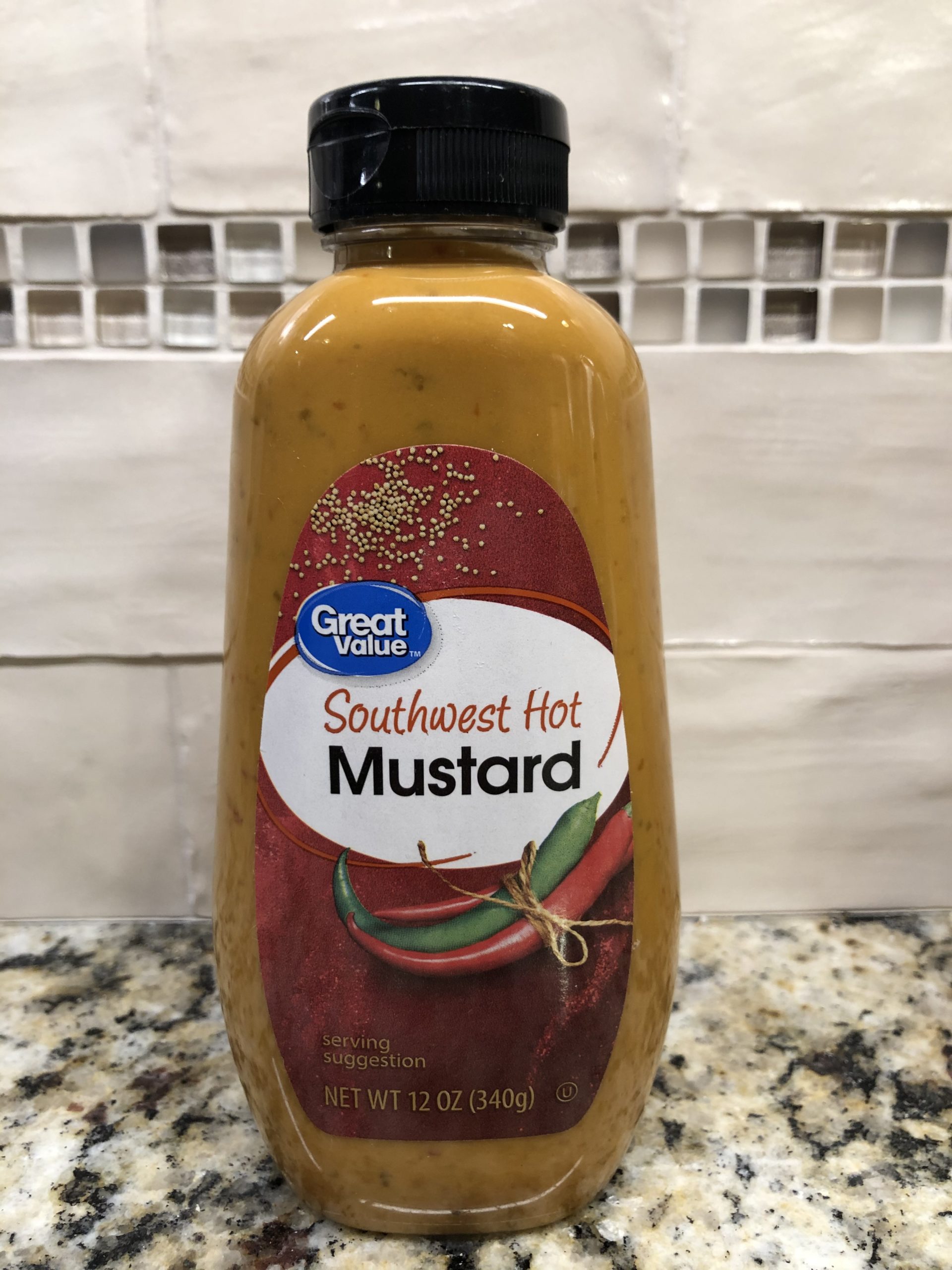 Great Value Squeeze Bottle Southwest Hot Mustard 12 Oz dip topping baja