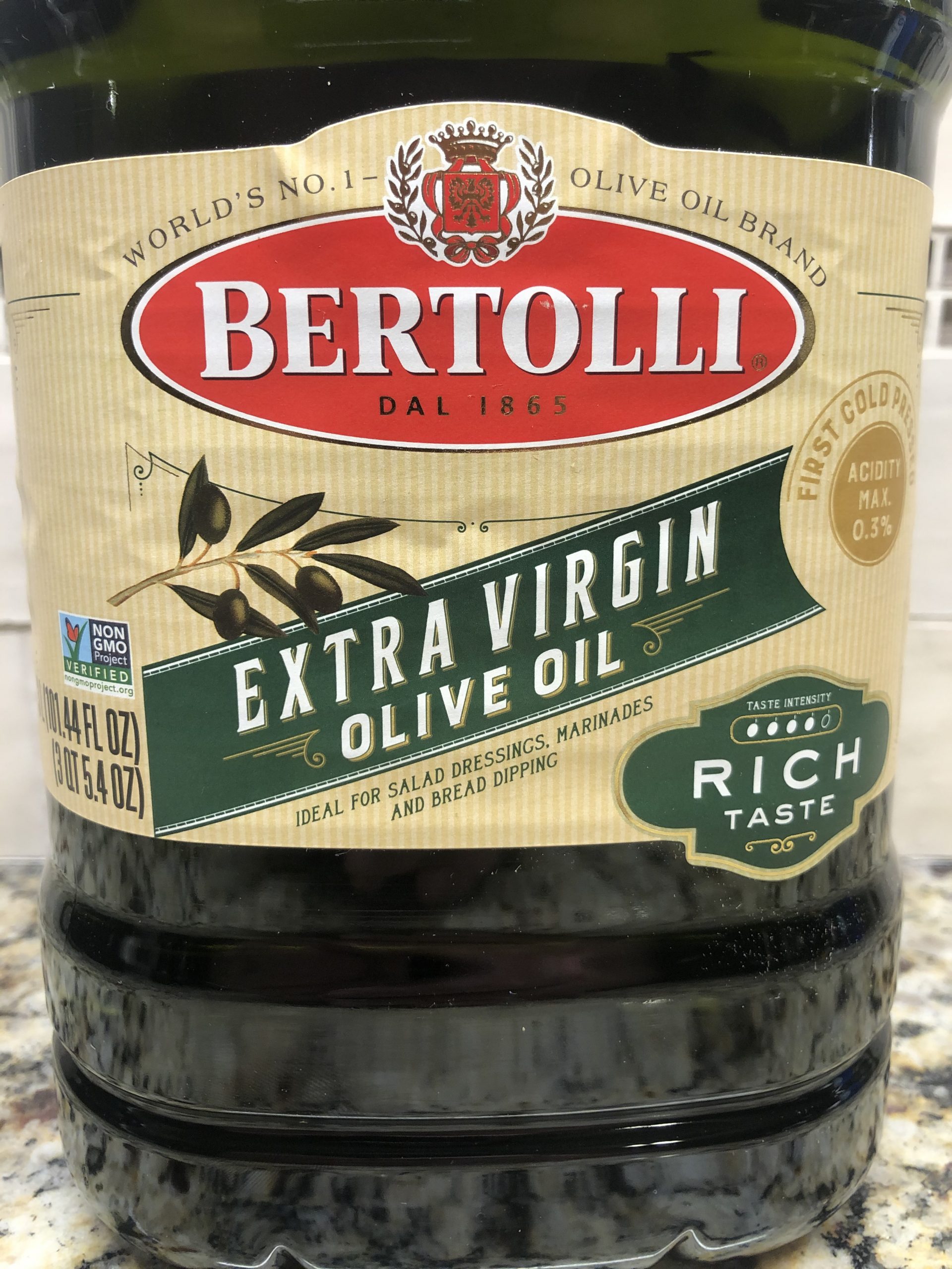 Bertolli Extra Virgin Olive Oil 3L Bottle Rich Taste Frying Cooking ...