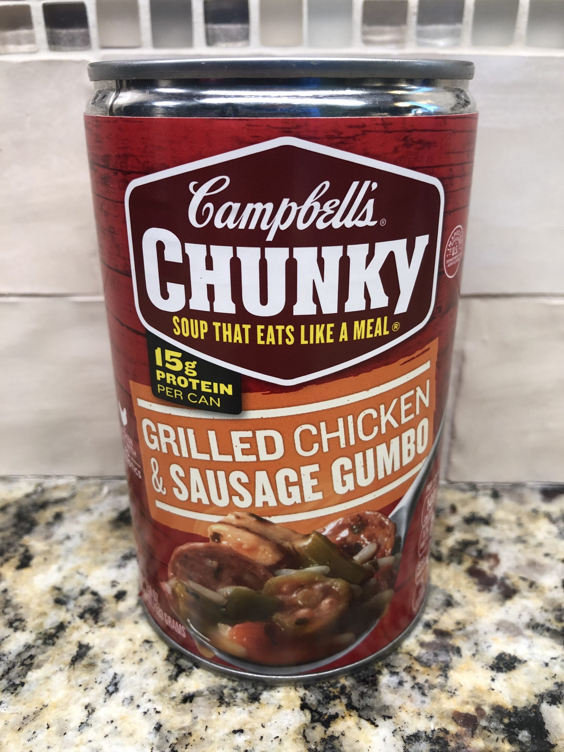 12 Campbell's CHUNKY Grilled Chicken & Sausage Gumbo Soup 18.8 oz Cans ...