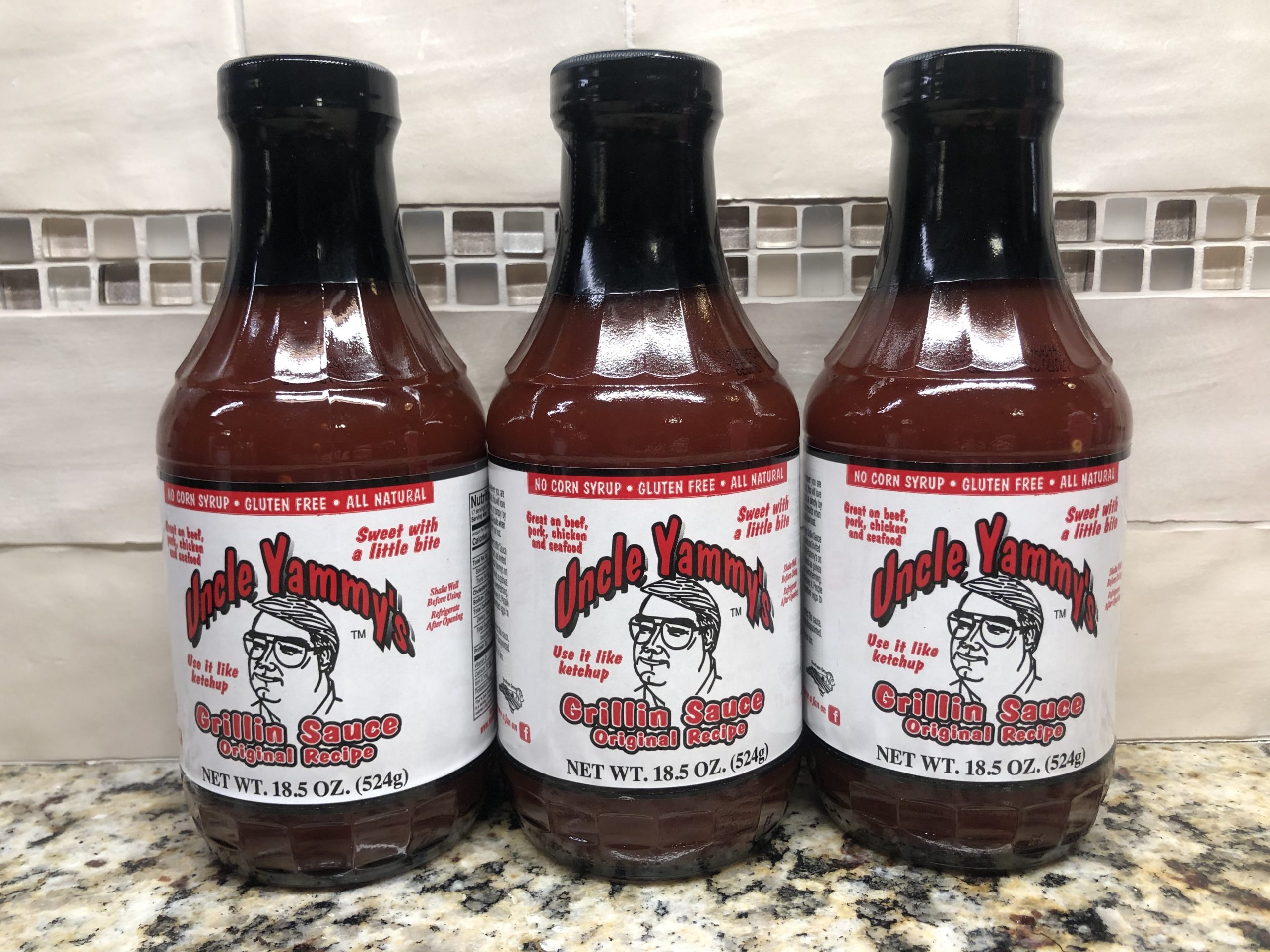 3 BOTTLES Uncle Yammy's Original Recipe Grillin Barbeque Sauce BBQ Dip ...