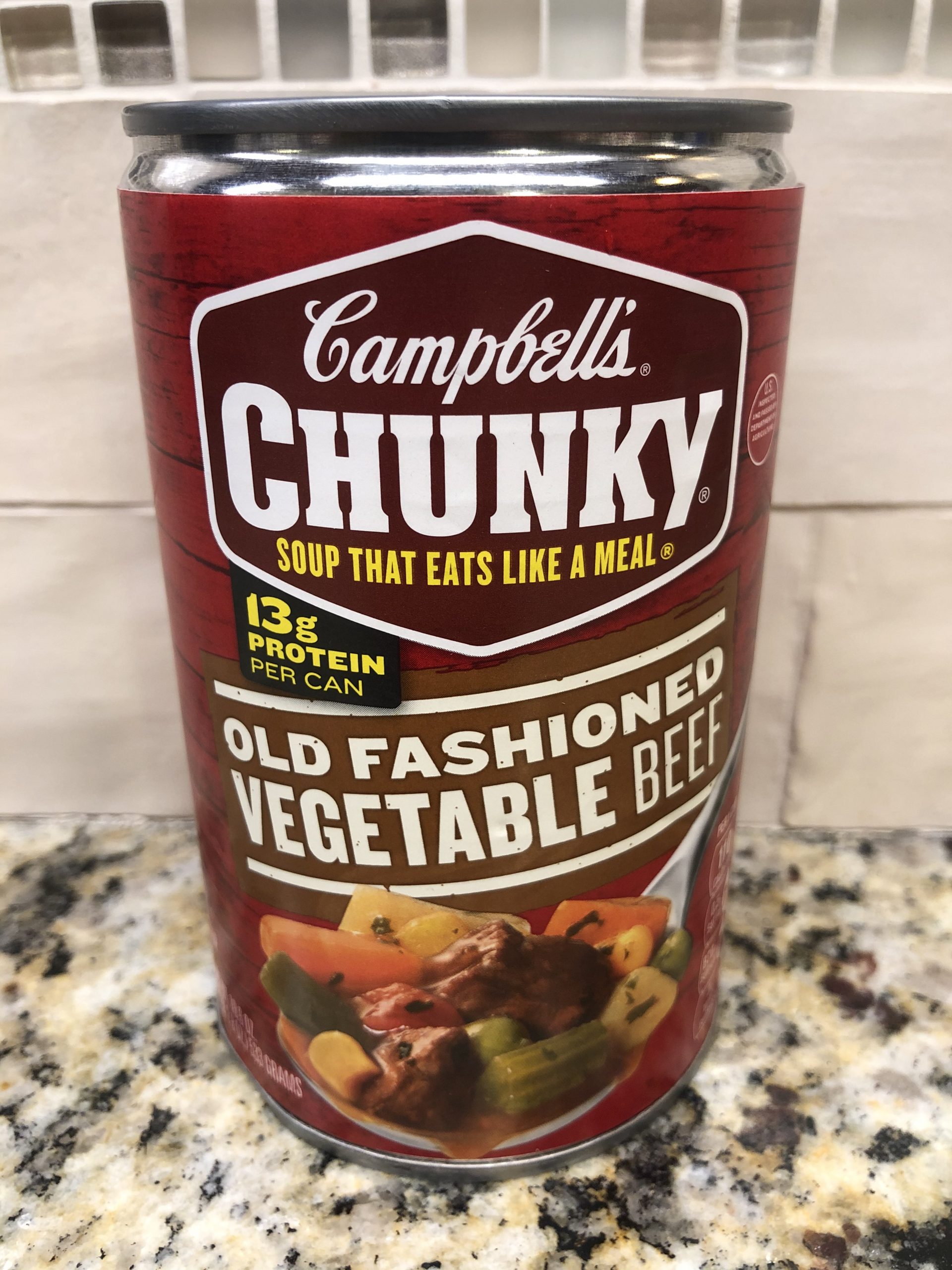 12 Campbell's CHUNKY Old Fashioned Vegetable Beef Soup 18.8 oz Cans FREE SHIP