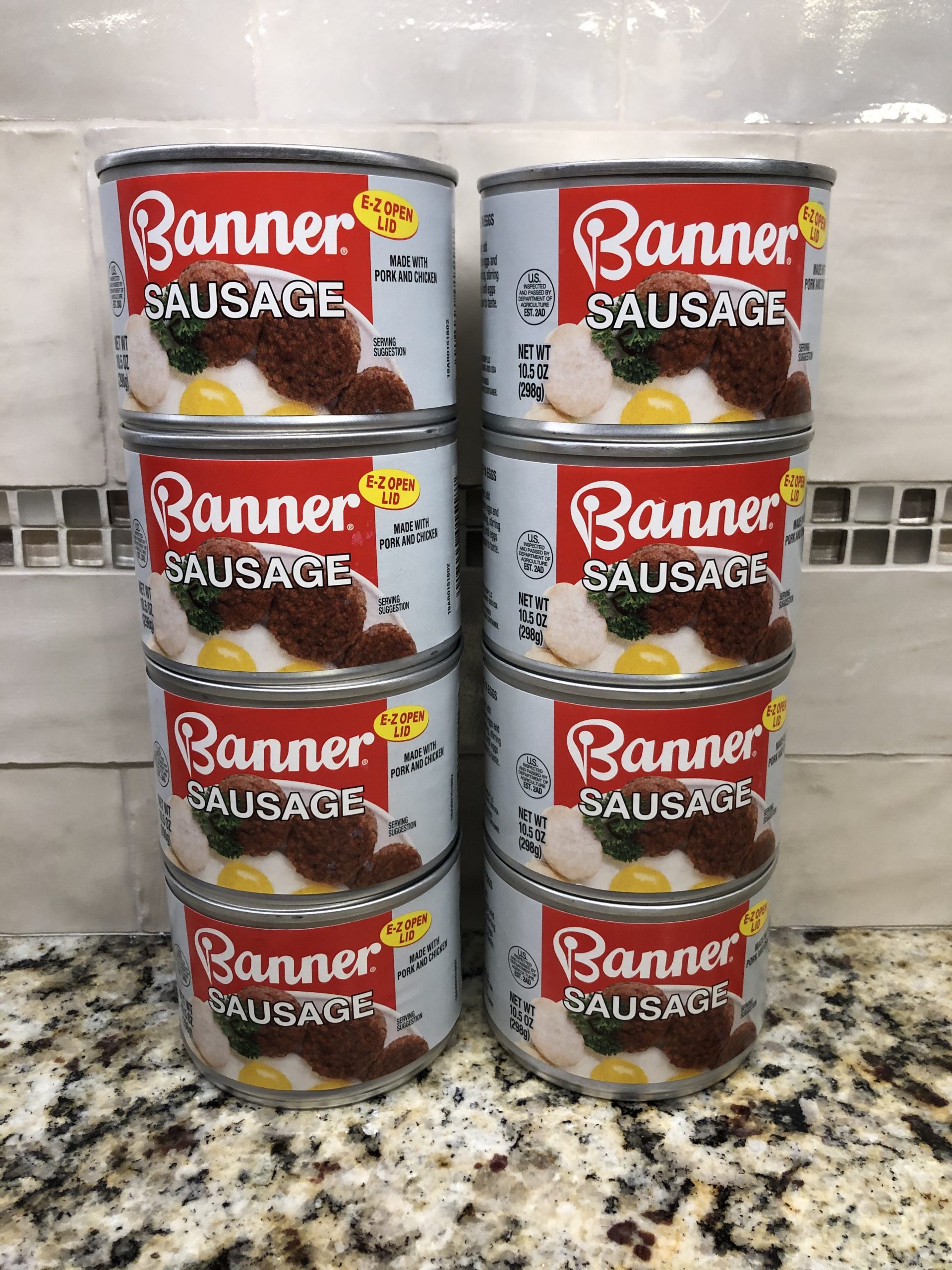 8 CANS Banner Sausage with Natural Juices 10.5 oz Can breakfast eggs ...