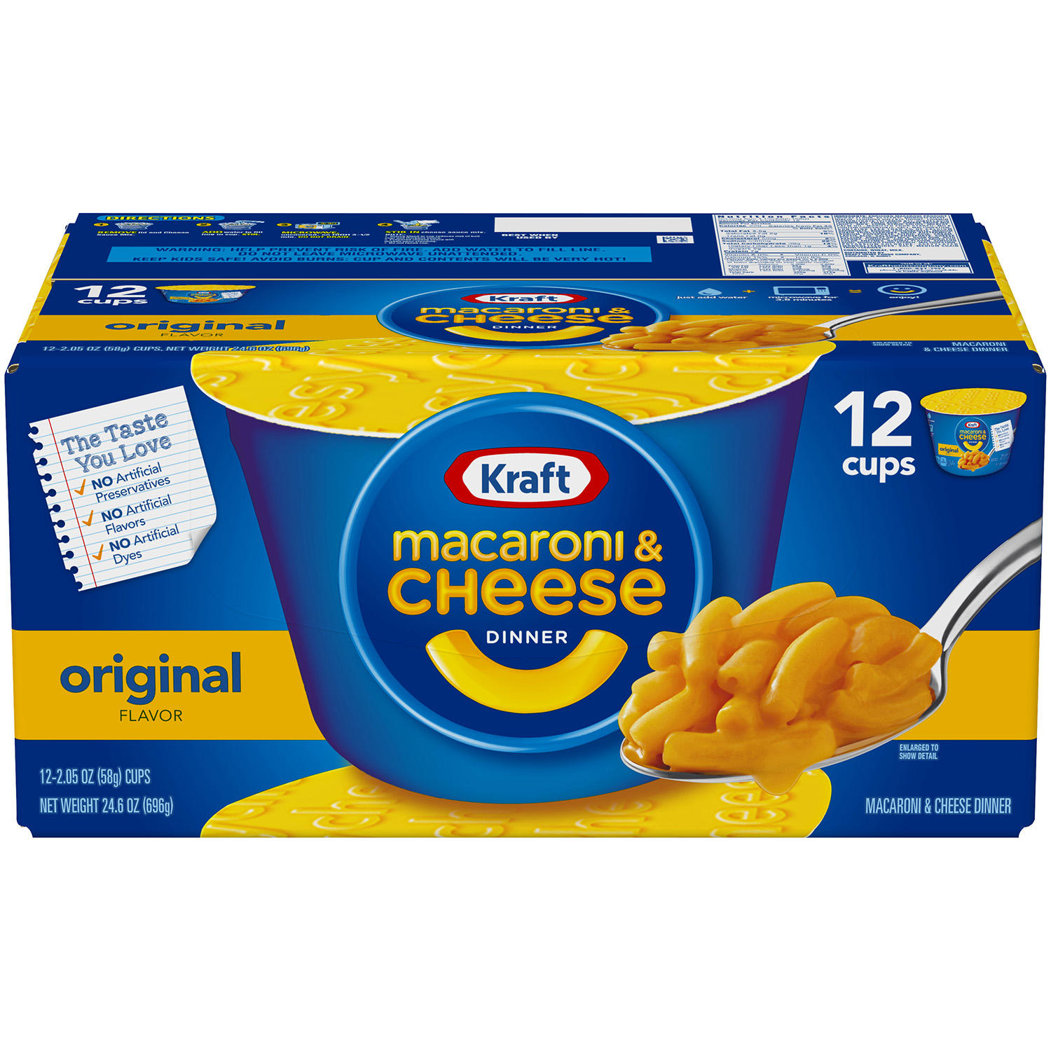 12 Kraft Easy Mac Macaroni & Cheese Cups 2.05 oz Cheesiest