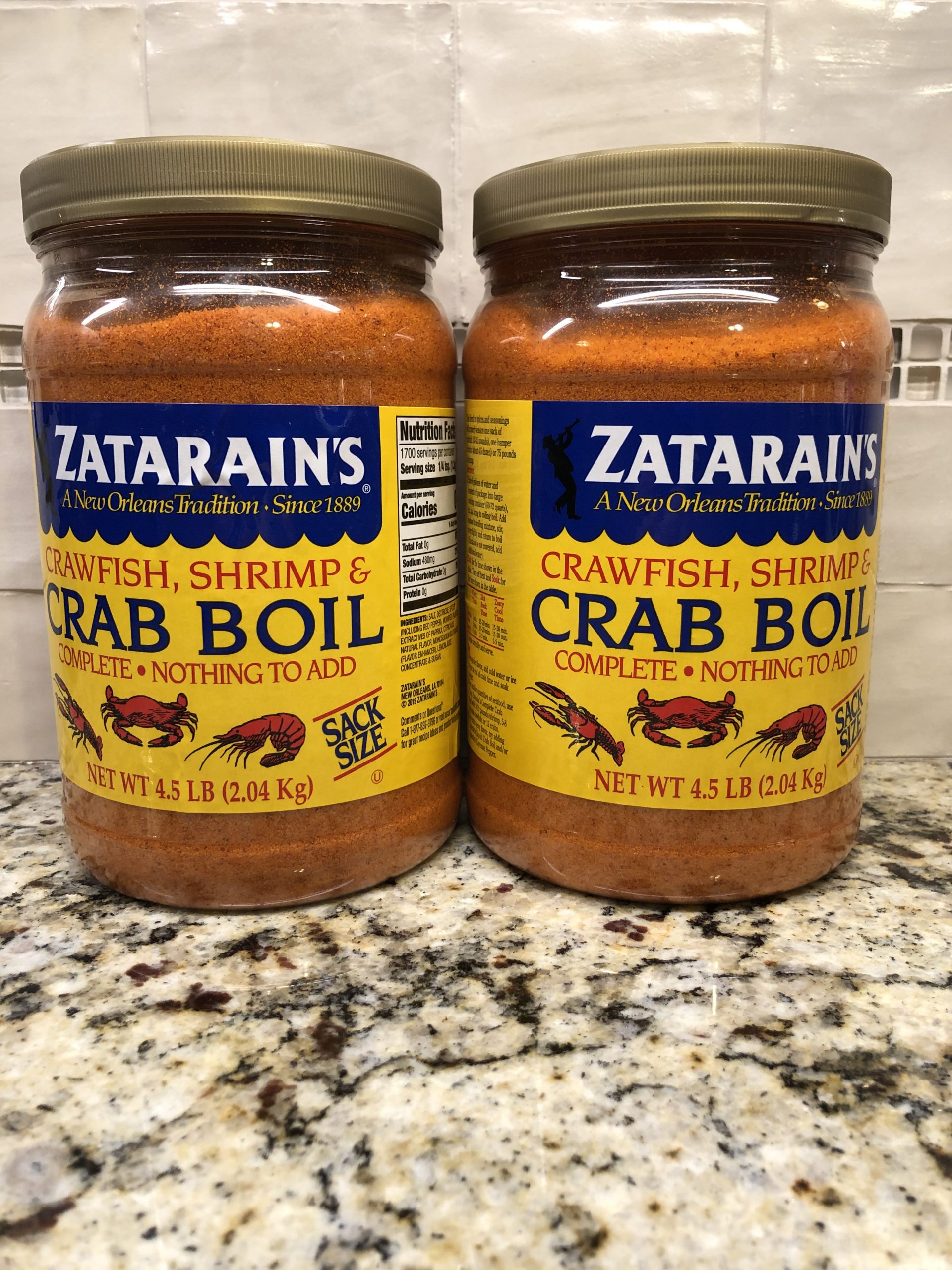 2 JARS Zatarain's Seasoning Crawfish Shrimp & Crab Boil 4.5 lb Fish Mix FRY