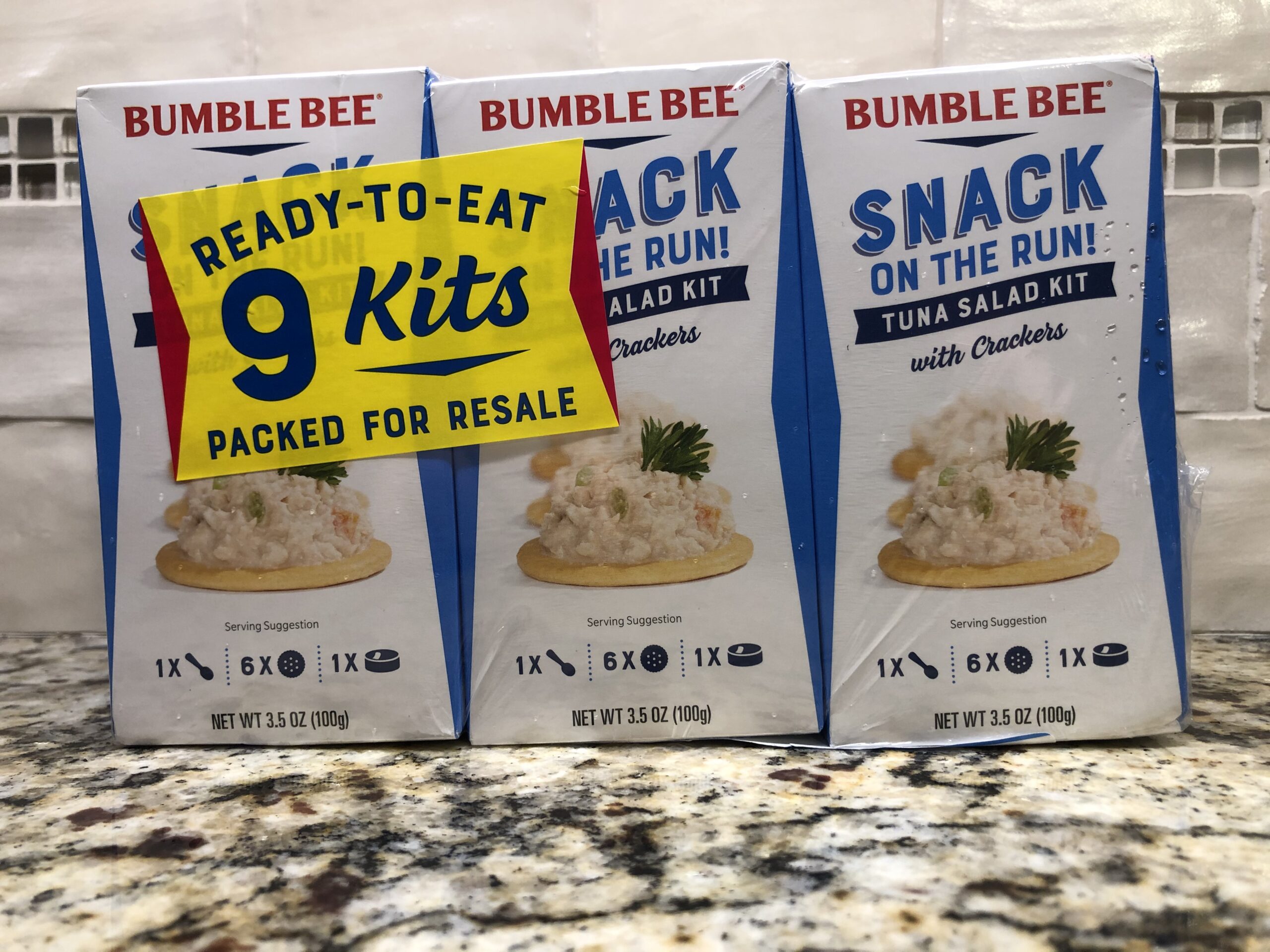 9 BOXES Bumble Bee Tuna Salad Snack on the Run 3.5 oz Protein Crackers FREE SHIP