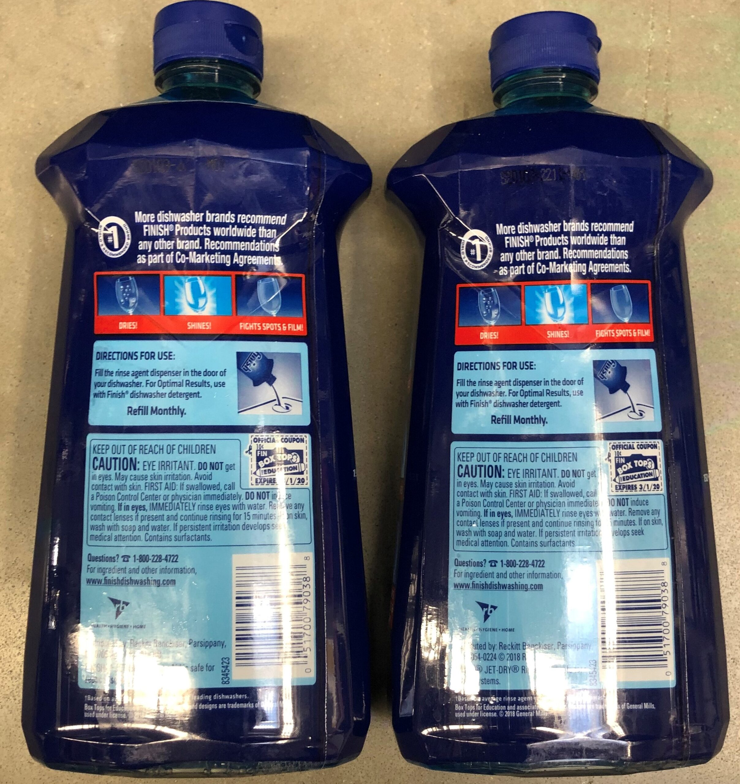 2 Bottles Finish Jet Dry Ultra Rinse Aid Dishwasher Rinse Drying Agent 32 Oz Jt Outfitters 0873