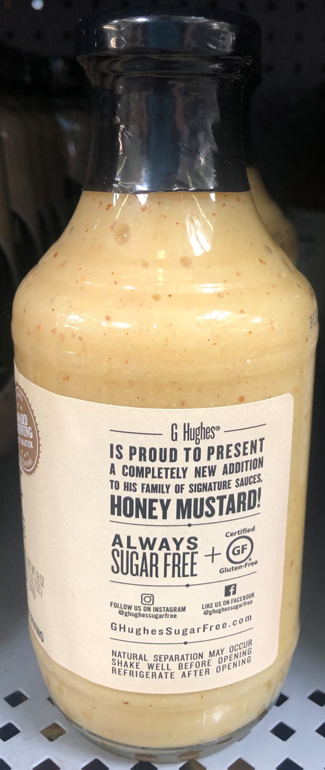 G Hughes Sugar Free Honey Mustard Dipping Sauce 18 oz Bottle Chicken