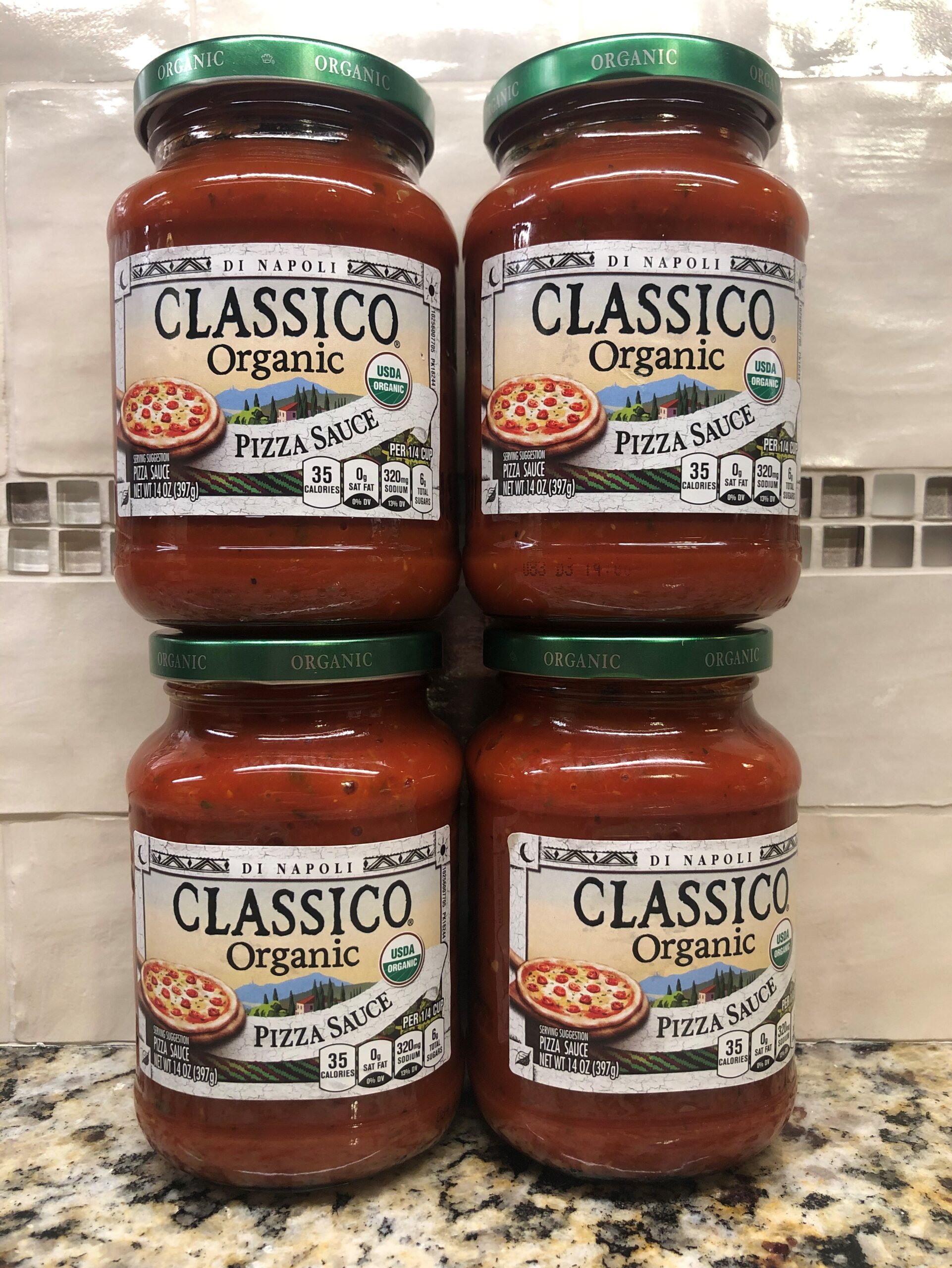 4 JARS Classico Signature Recipes ORGANIC Pizza Sauce 14 oz Jar Tomato ...