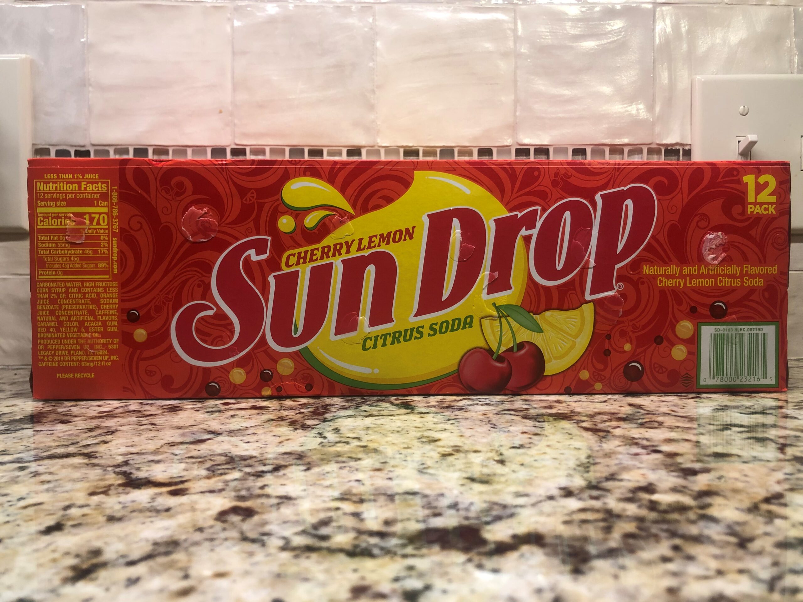 12 Pack Of Cherry Lemon Sun Drop Cans Citrus Cola Sundrop Soda