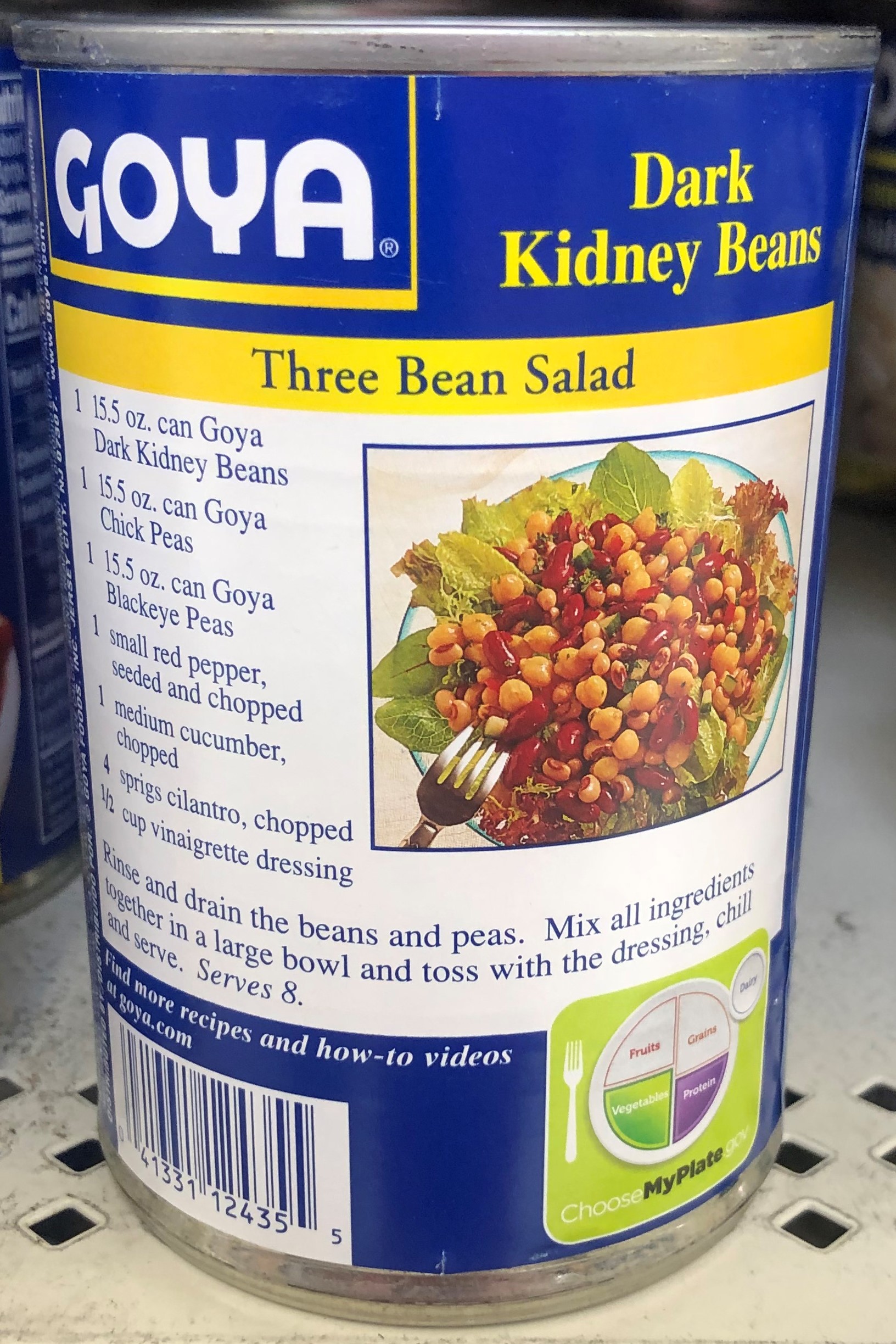 GOYA Dark Kidney Beans 15.5 oz Can 3 Bean Salad soup 41331124355 eBay