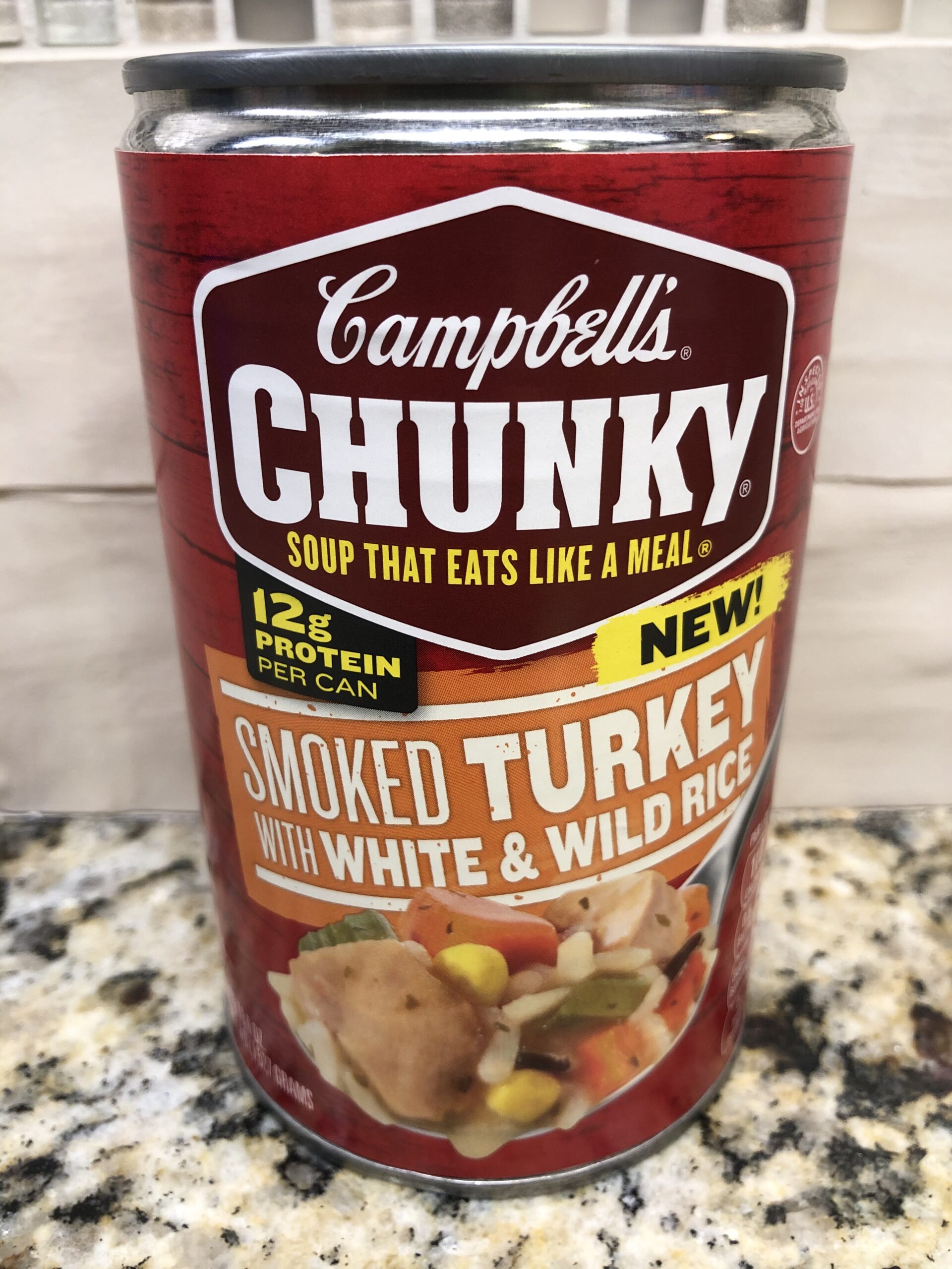 12 Campbell's CHUNKY Smoked Turkey w/ White & Wild Rice Soup 18.6 oz Cans