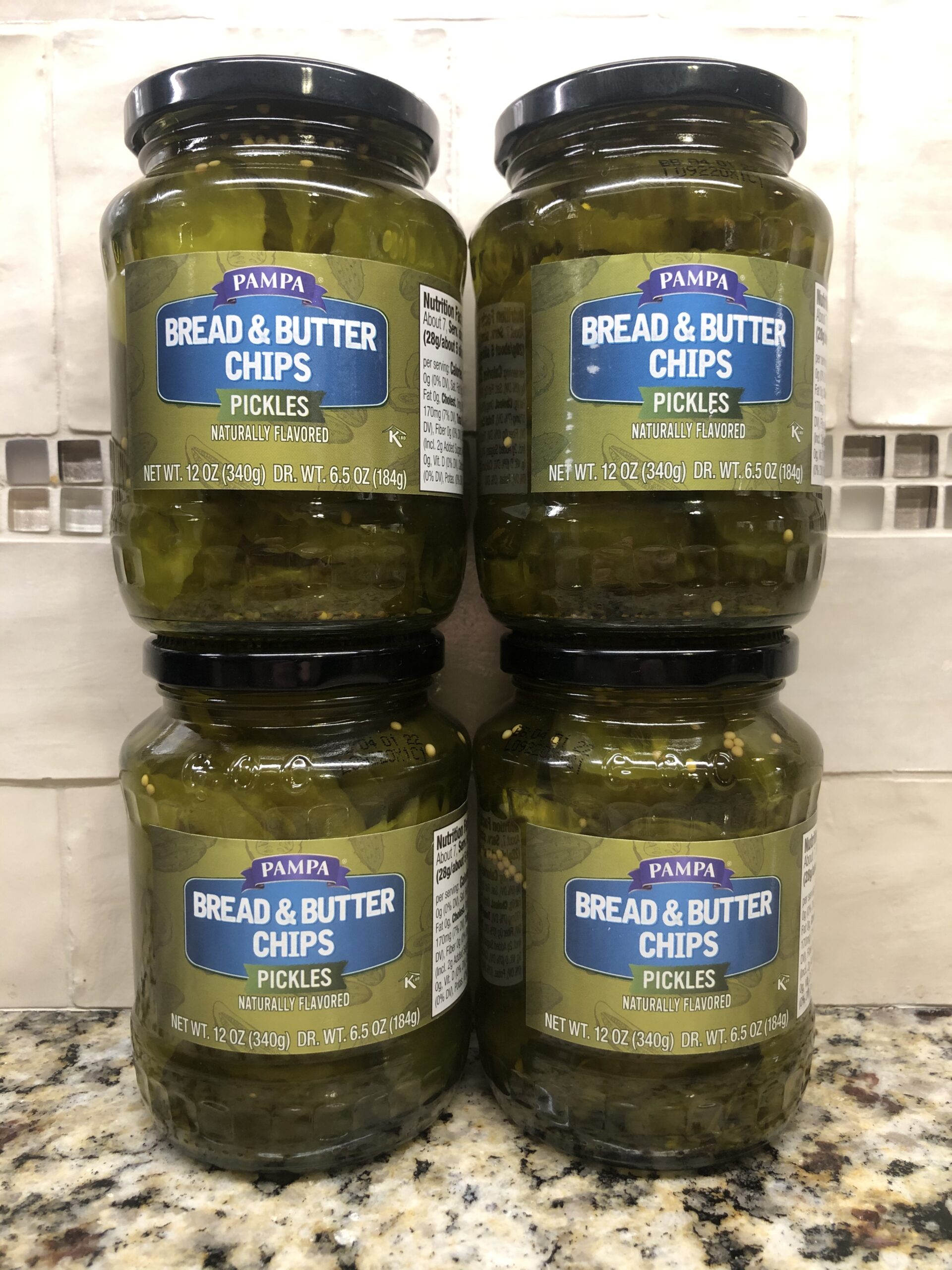 4 Jars Pampa Bread Butter Pickle Chips 12 Oz Jar Sweet Salad Sub Sandwich Jt Outfitters