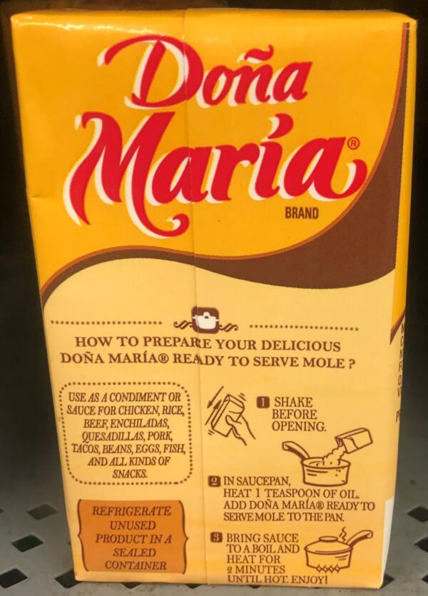 Dona Maria Mole Ready To Serve Mexican Sauce 9.5 Oz De Pollo Chicken 