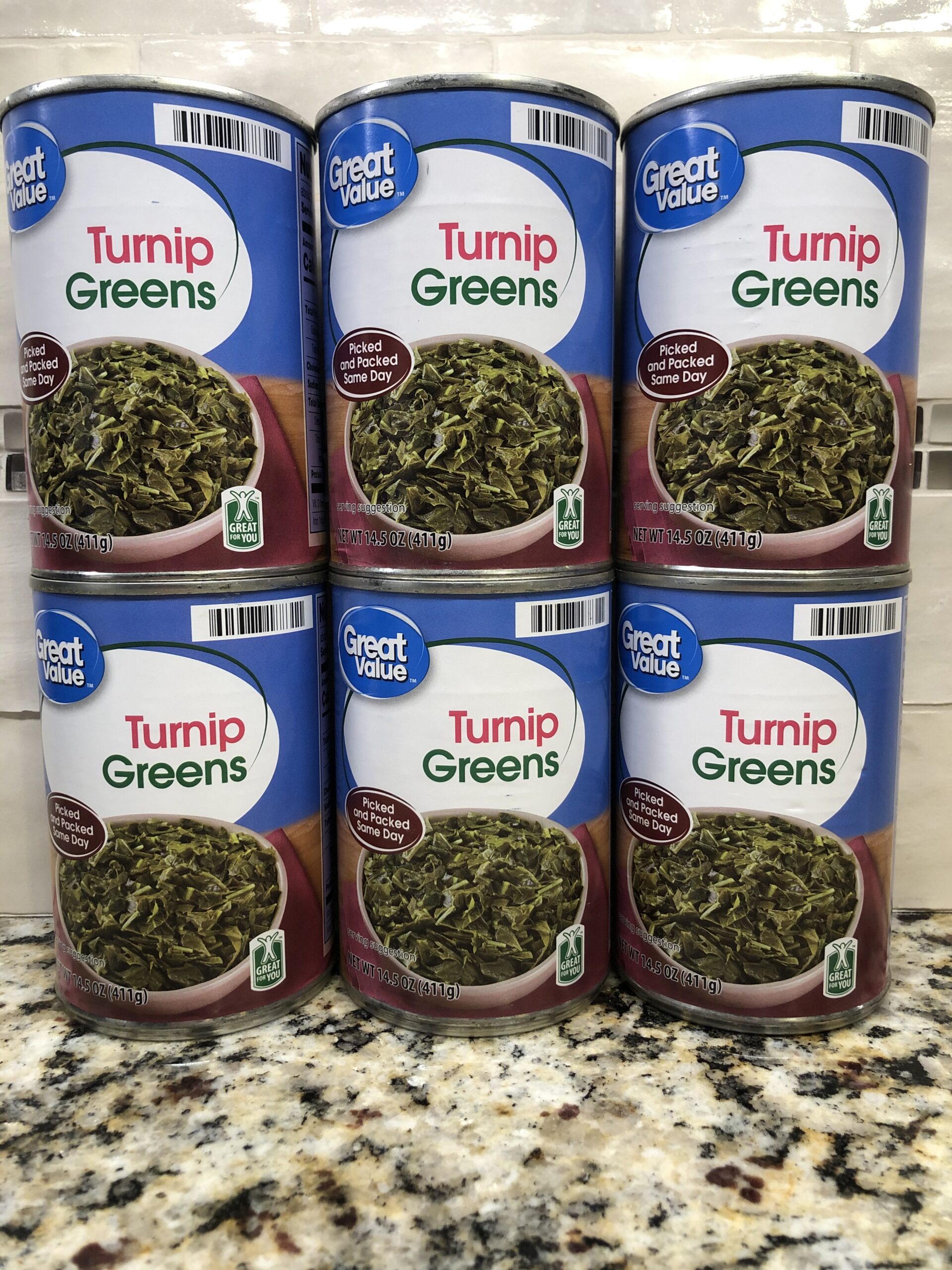 6 CANS Great Value Turnip Greens 14 oz Can Chili Soup Stew 605388188311 ...