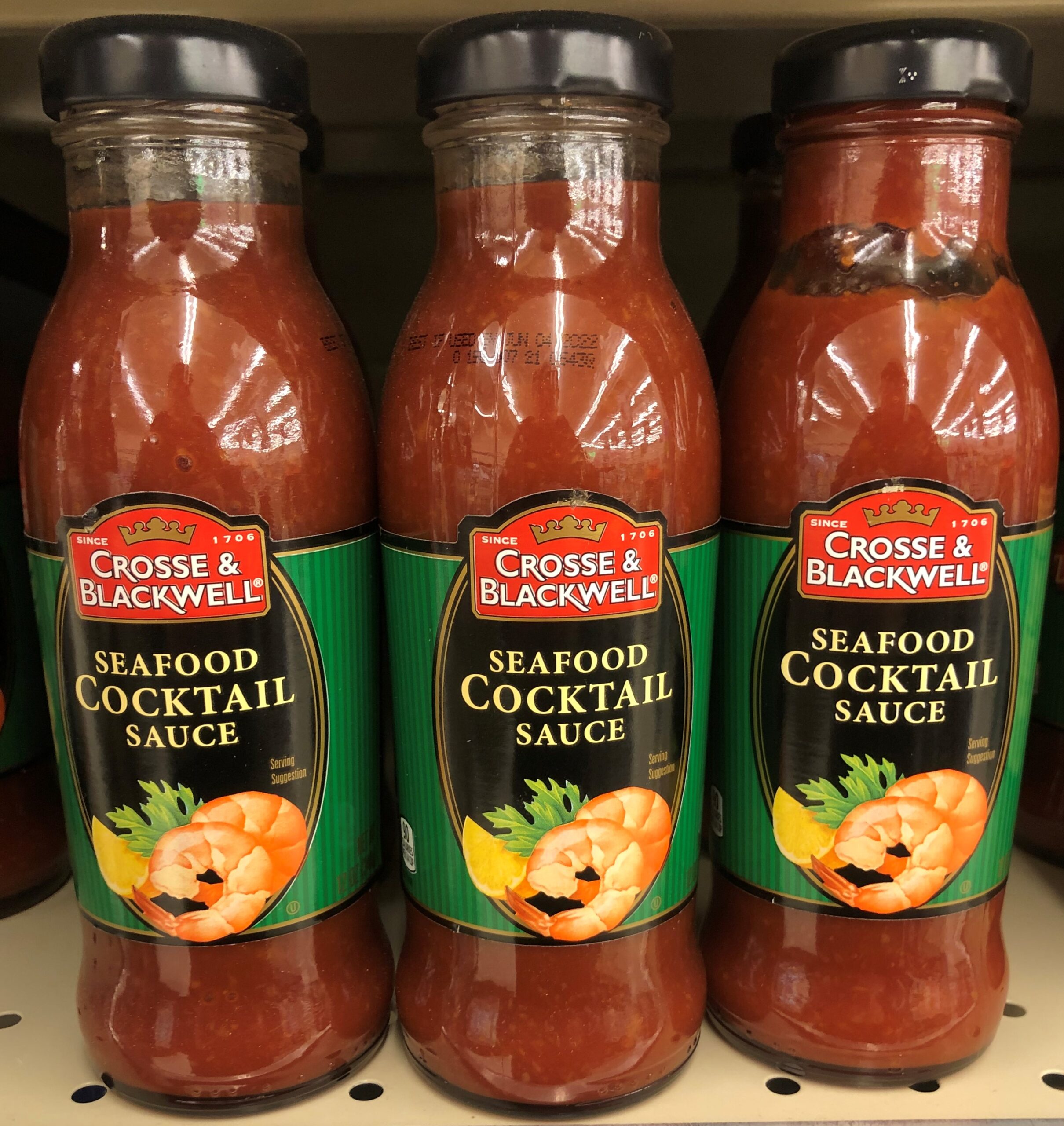 3 Bottles Crosse & Blackwell Seafood Cocktail Sauce Fish Shrimp 12 oz