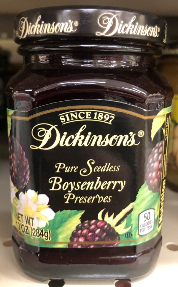 Dickinson’s Pure Seedless Boysenberry Preserves 10 Oz Jar Jam Jelly ...