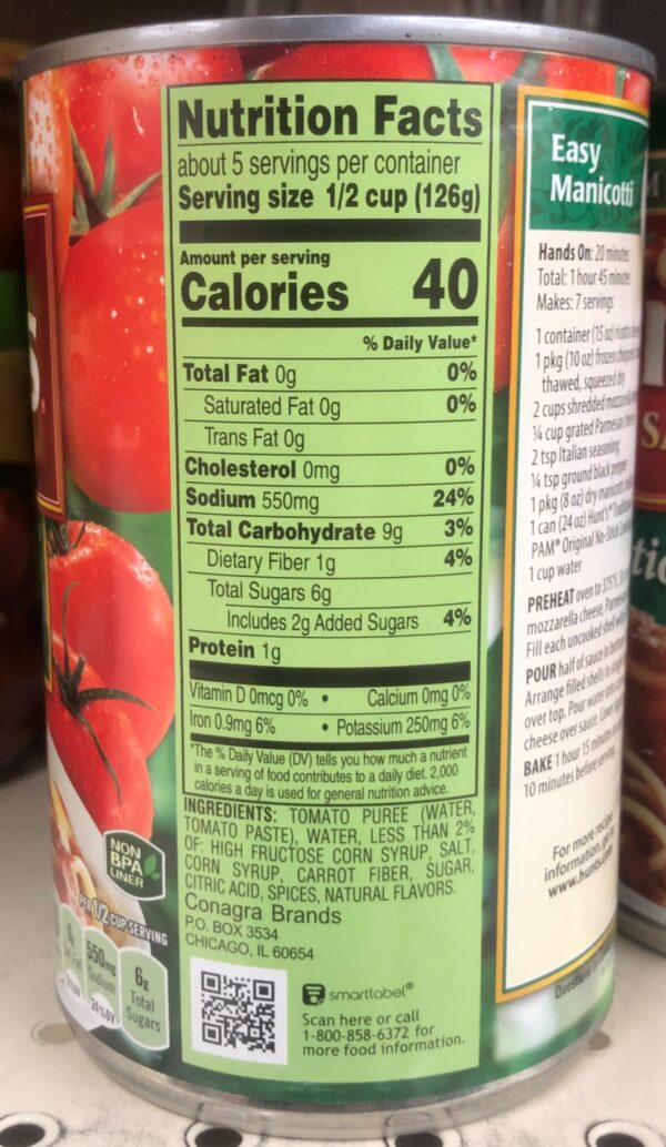 3 CANS Hunt’s Traditional Spaghetti Pasta Sauce 100% Natural Tomato 24 ...