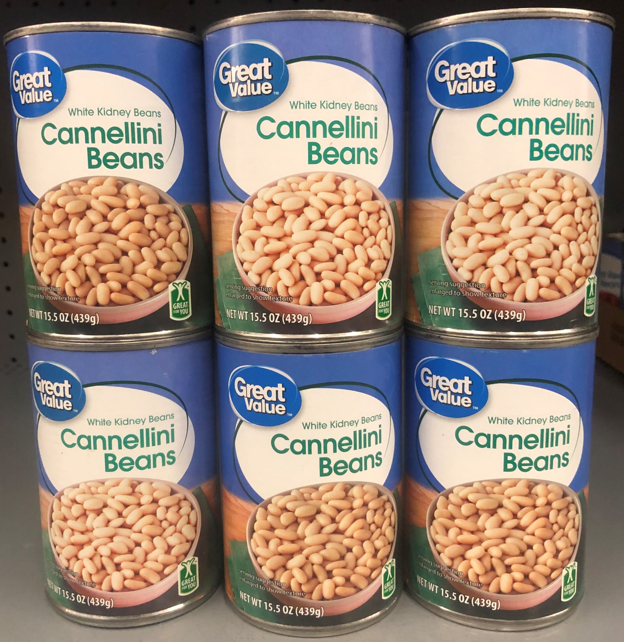 6 CANS Great Value Cannellini Beans 15.5 oz Can White Kidney Beans 78742002255 eBay