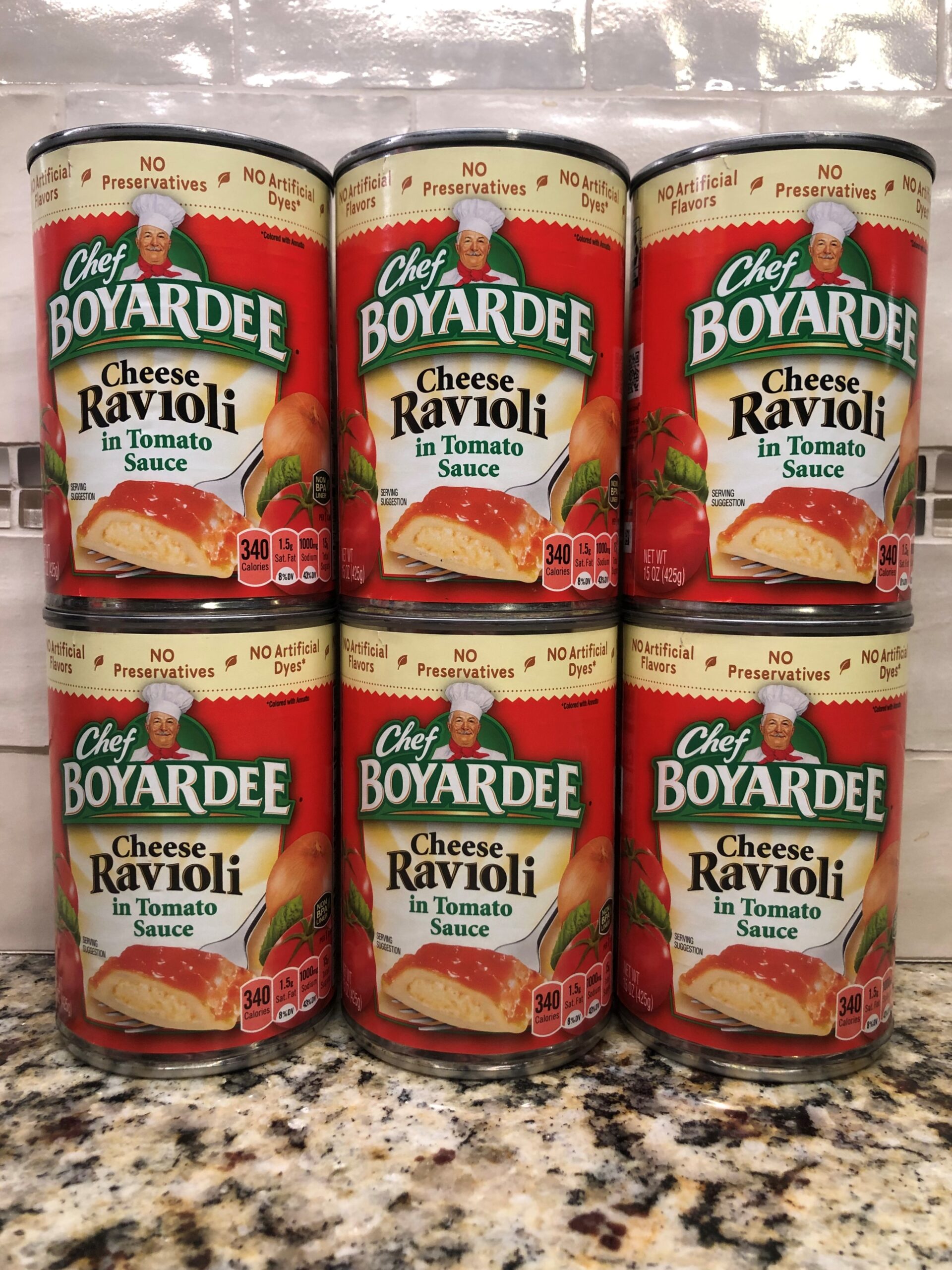 6 CANS Chef Boyardee Cheese Ravioli in Tomato Sauce Microwave Pasta 15 ...