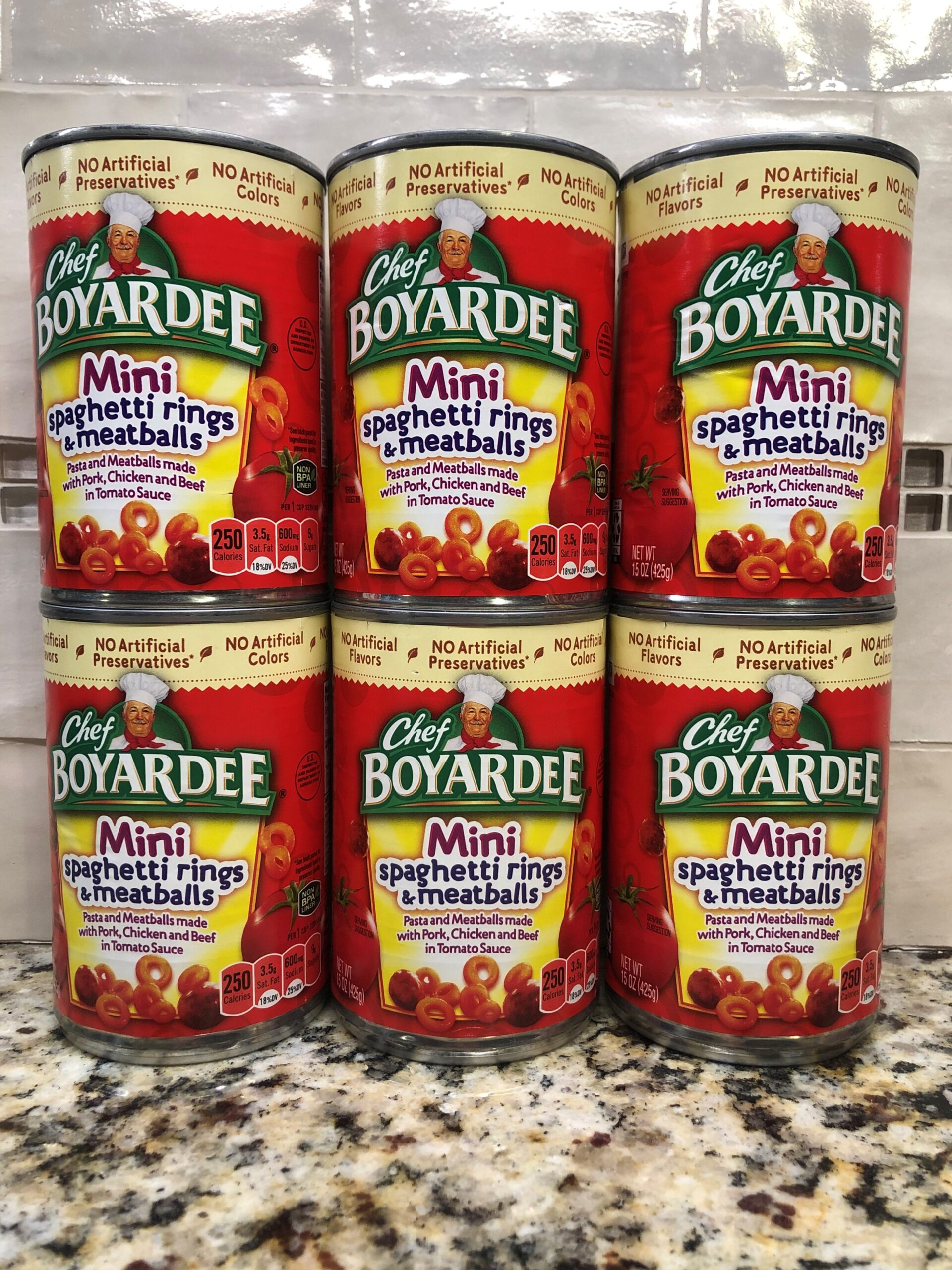 6 CANS Chef Boyardee Mini Spaghetti Rings and Meatballs Pasta 15 Oz Can ...