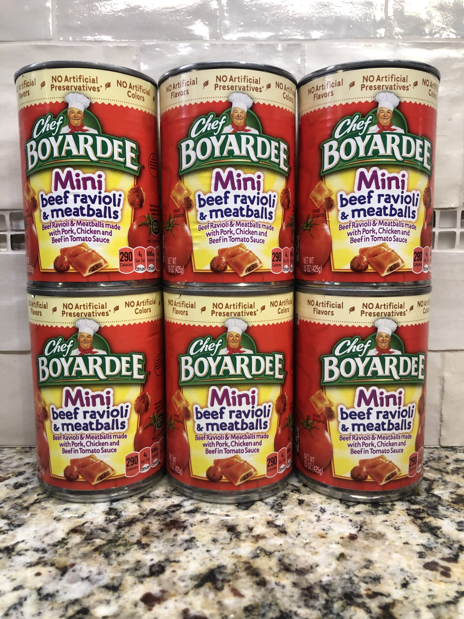 6 CANS Chef Boyardee Mini Beef Ravioli and Meatballs Pasta 15 Oz Can | eBay