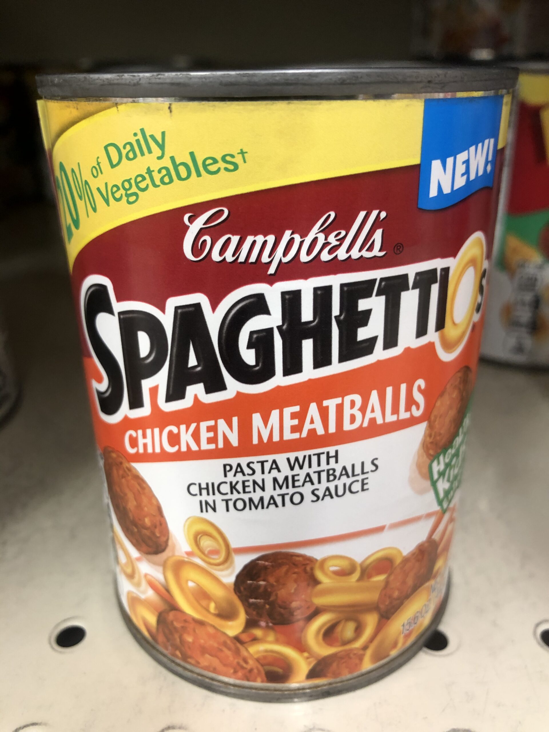 Four Cans Campbells Spaghettios Pasta With Chicken Meatballs 15 6 Oz