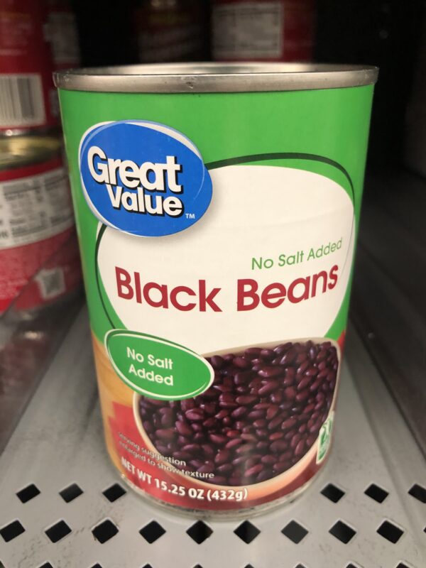 6 CANS Great Value No Salt Added Black Beans 15.25 oz Can Frijoles ...